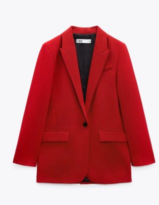 Blazer recta ZARA mujer rojo