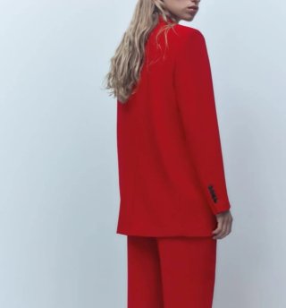 Blazer recta ZARA mujer rojo