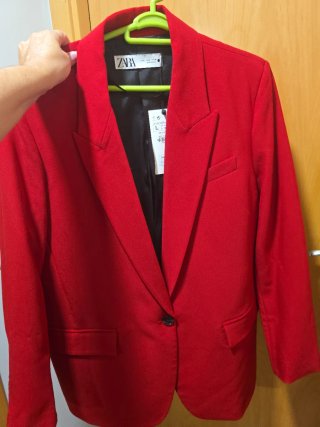 Blazer recta ZARA mujer rojo