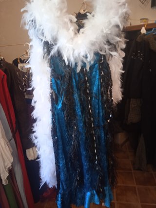 Disfraz - Vestido Cabaretera Azul Talla S. Calidad