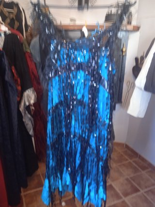 Disfraz - Vestido Cabaretera Azul Talla S. Calidad