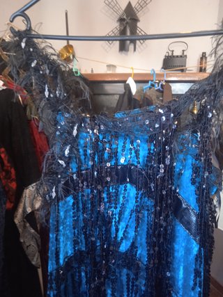 Disfraz - Vestido Cabaretera Azul Talla S. Calidad
