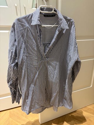 Camisa Zara Rayas Azul y Blanca