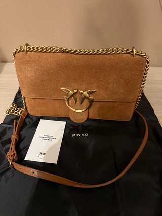 Borsa Pinko camoscio marrone con tracolla