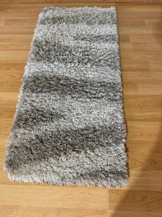 Alfombra Shaggy Beige y Gris