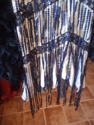 Disfraz Vestido Cabaretera Gris Talla XS. CALIDAD.