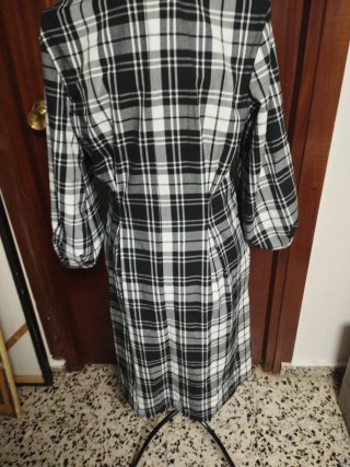 Vestido Corto Mango Blanco y Negro Talla M