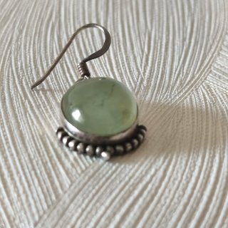 Pendientes Vintage Plata 925 y Prehnita Ovalados