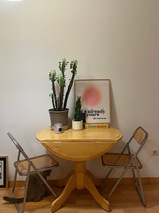 Mesa redonda de madera