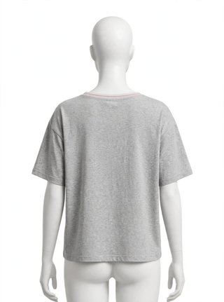Camiseta de Pijama Gris Perrito con Gafas Rosas