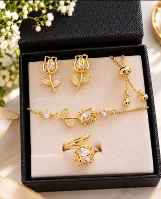 Conjunto de Joyas Tulipán con Joyero