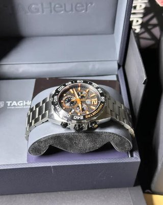 TAG Heuer Cronógrafo Naranja y Plata
