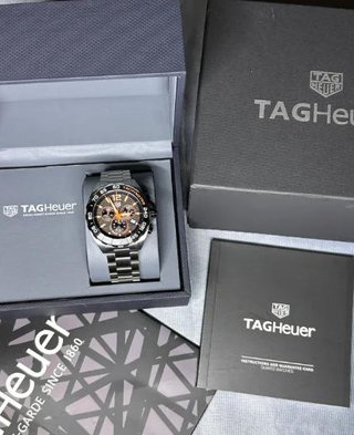 TAG Heuer Cronógrafo Naranja y Plata