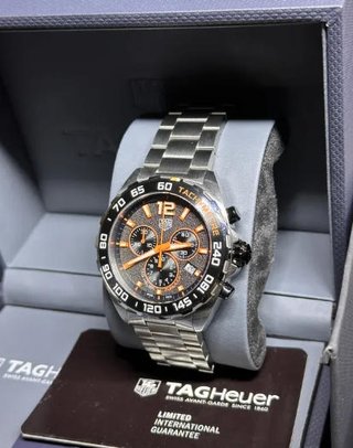 TAG Heuer Cronógrafo Naranja y Plata