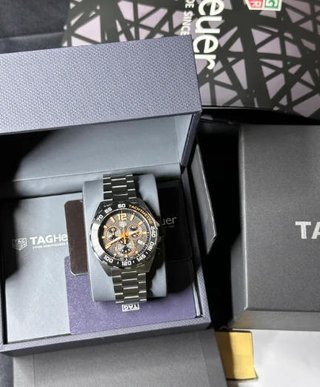TAG Heuer Cronógrafo Naranja y Plata