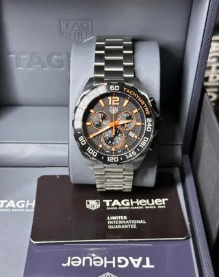 TAG Heuer Cronógrafo Naranja y Plata