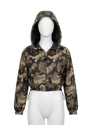 Chubasquero Corto Cross Camuflaje Bershka XS / 34