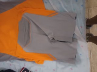 Conjunto deportivo Nike naranja y gris