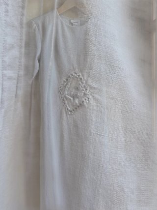 Camisón antiguo de algodón blanco con encaje