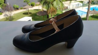Tacones Flamenco Talla 38 Negros