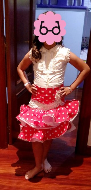 Traje de flamenca volantes lunares