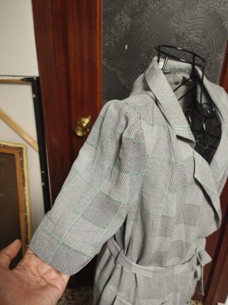 Vestido de Verano Cuadros Gris y Verde