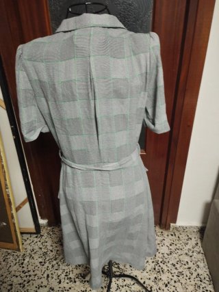 Vestido de Verano Cuadros Gris y Verde