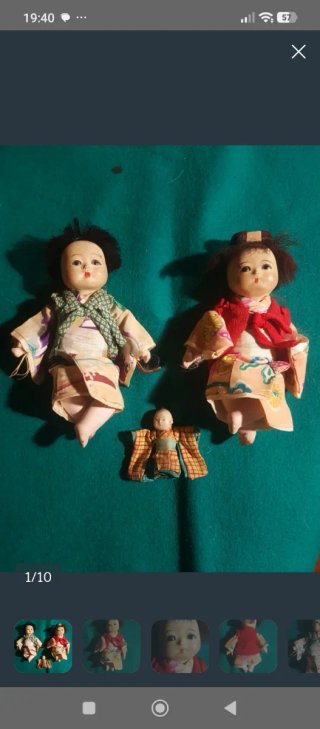 Famiglia di bambole giapponesi Ichimatsu