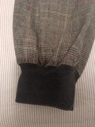 Pantalones Jogger Mujer Cuadros Marrón Gris