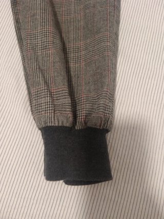 Pantalones Jogger Mujer Cuadros Marrón Gris