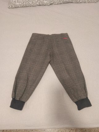 Pantalones Jogger Mujer Cuadros Marrón Gris