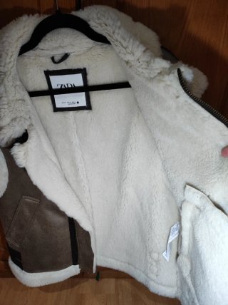 Chaleco doble faz Zara Beige/Marrón