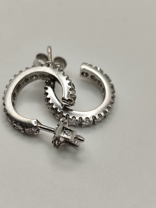 Pendientes Aro Oro Blanco 18K- 4,76gr