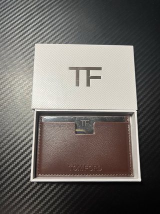 Tarjetero Tom Ford Marrón y Plateado