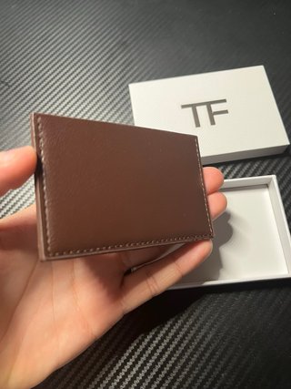 Tarjetero Tom Ford Marrón y Plateado