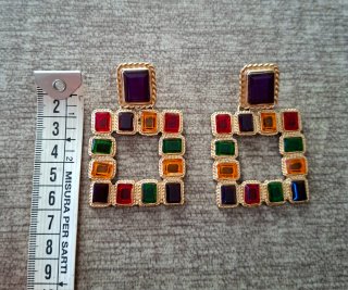 Pendientes Zara Cuadrados Multicolor