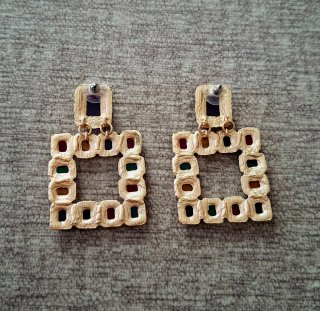 Pendientes Zara Cuadrados Multicolor
