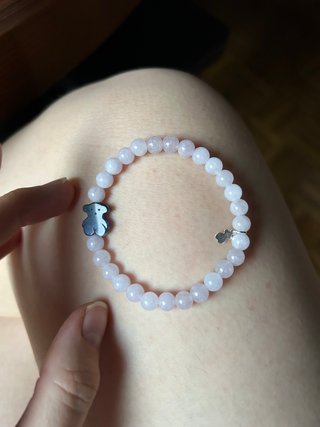 Pulsera Oso Tous Piedra natural.Osito azul y plata