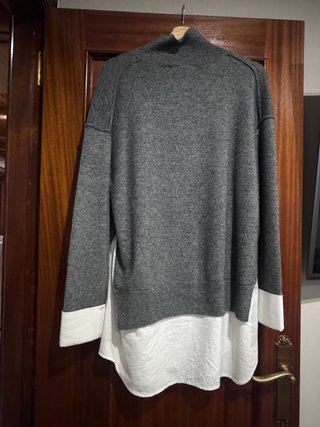 Vestido Jersey Gris y Blanco