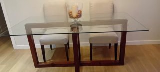 Mesa de Comedor con Sobre de Cristal