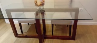 Mesa de Comedor con Sobre de Cristal