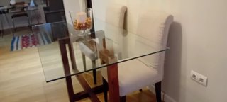 Mesa de Comedor con Sobre de Cristal