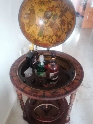 Botellero Globo Terráqueo Vintage