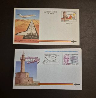 Lote 2 Aerogramas de España.