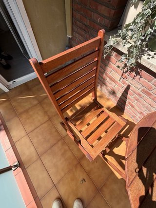 Mesa y 2 Sillas Balcón Madera