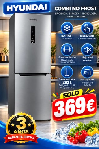 Nevera Combi No Frost Hyundai 293L