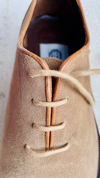 Zapato de hombre ante beige/marrón