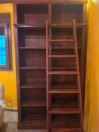 Librería Banak Madera Escalera