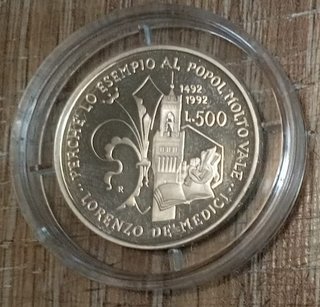 #2321 – 1 Moneta Argento L. MEDICI Rep. Italia