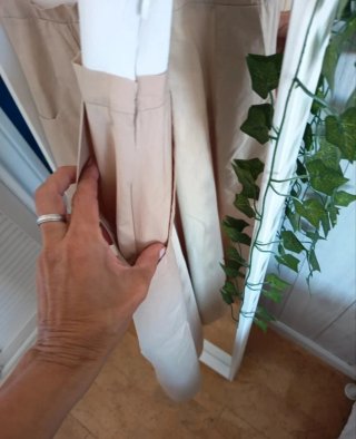 Vestido Combinado Blanco y Beige